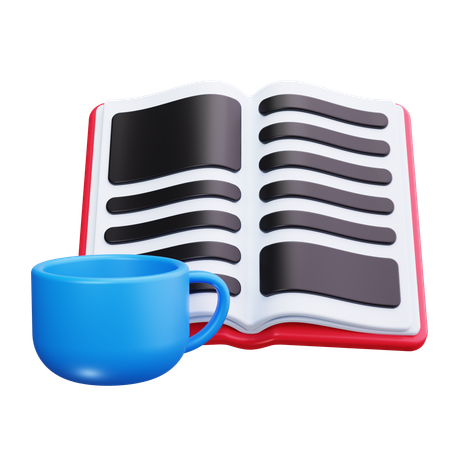 Buch und Kaffee  3D Icon