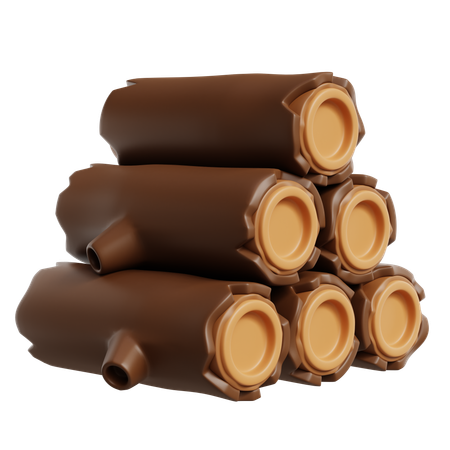 Bûche de bois  3D Icon