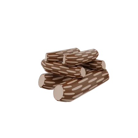 Bûche de bois  3D Icon