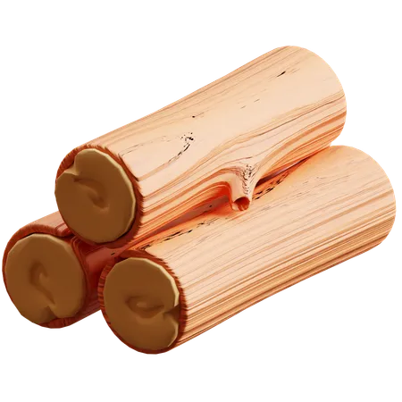 Bûche de bois  3D Icon