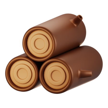 Bûche de bois  3D Icon