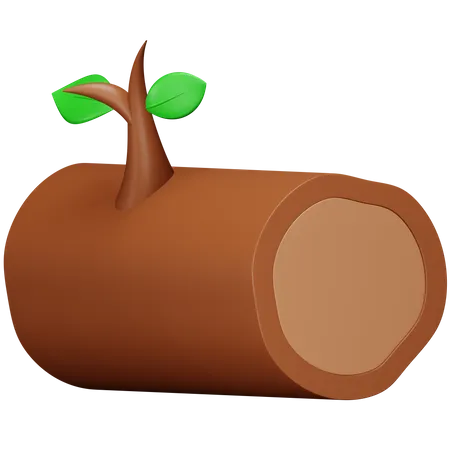 Bûche de bois  3D Icon