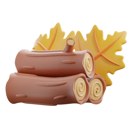 Bûche de bois  3D Icon