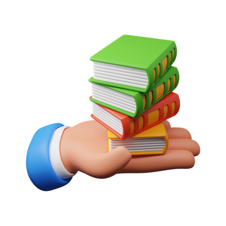 Hand hält Bücher  3D Icon