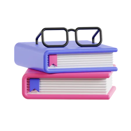 Bücher und Gläser  3D Icon