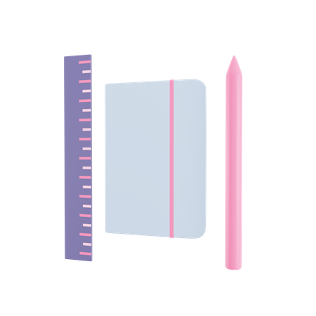 Bücher und Schreibwaren Topf  3D Illustration