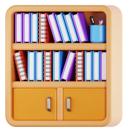 Bücherregal  3D Icon