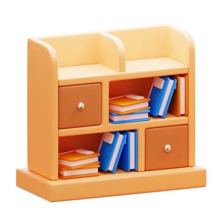 Bücherregal  3D Icon