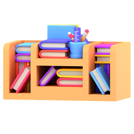 Bücherregal  3D Icon