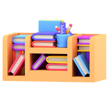 Bücherregal  3D Icon