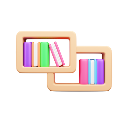 Bücherregal  3D Icon