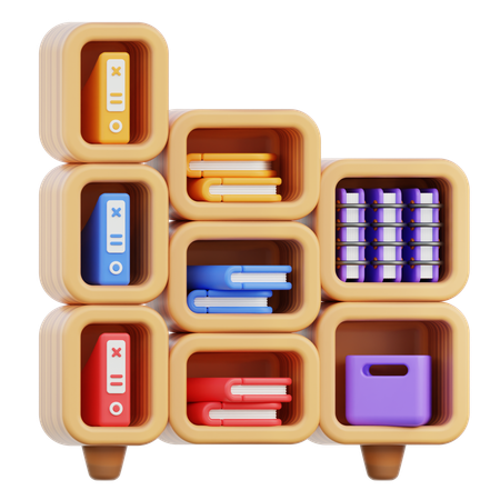 Bücherregal  3D Icon