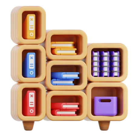 Bücherregal  3D Icon