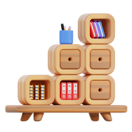 Bücherregal  3D Icon