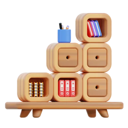 Bücherregal  3D Icon