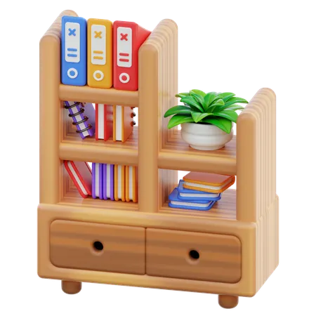 Bücherregal  3D Icon