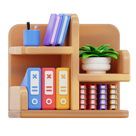 Bücherregal  3D Icon