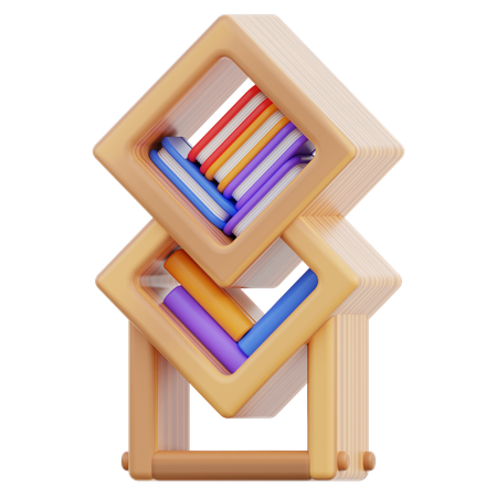 Bücherregal  3D Icon