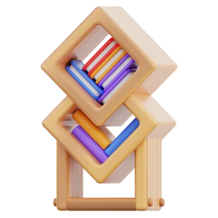 Bücherregal  3D Icon