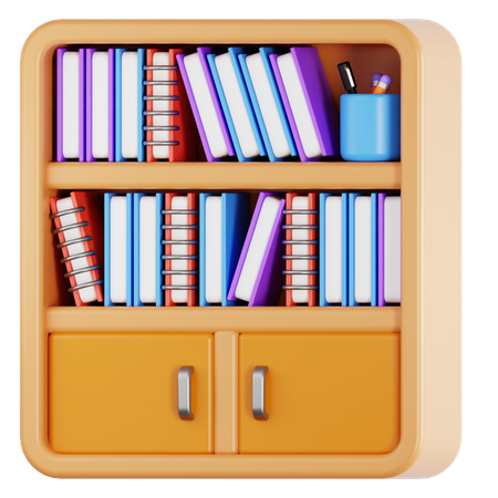 Bücherregal 3D Icon
