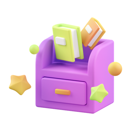 Bücherregal  3D Icon