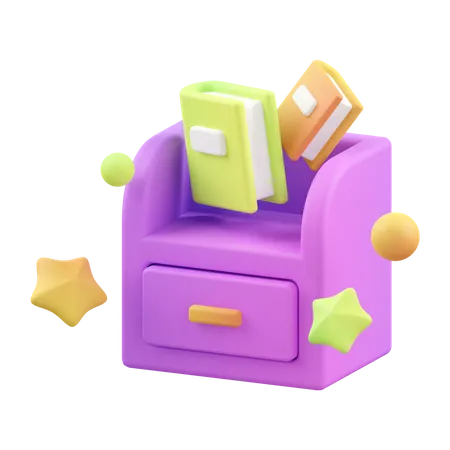 Bücherregal  3D Icon