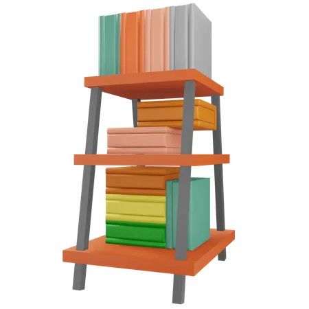 Bücherregal und Buch  3D Icon
