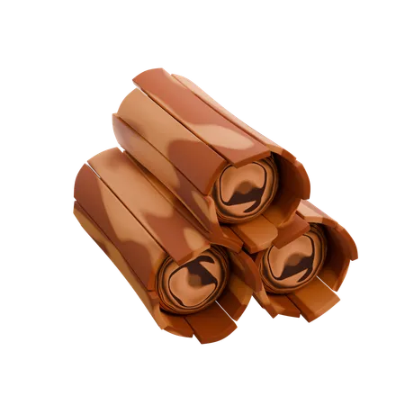 Bûches de bois  3D Icon