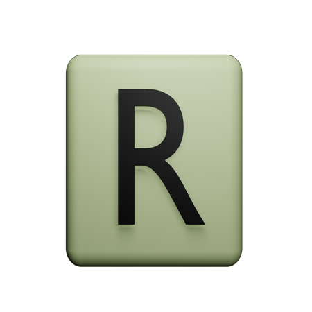 Alphabet mit R  3D Icon