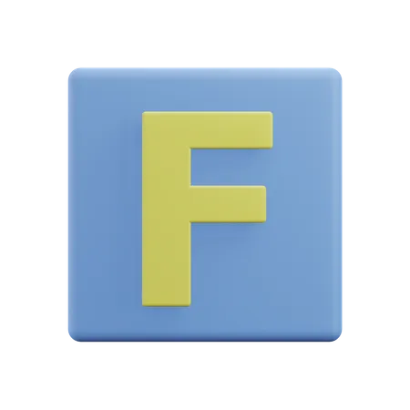 Buchstaben f  3D Icon