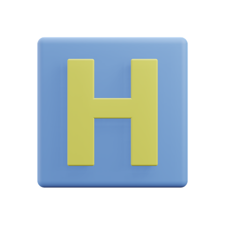 Buchstaben h  3D Icon