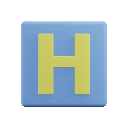Buchstaben h  3D Icon