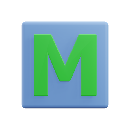 Buchstaben m  3D Icon
