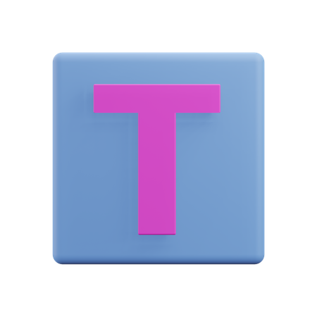 Buchstaben t  3D Icon