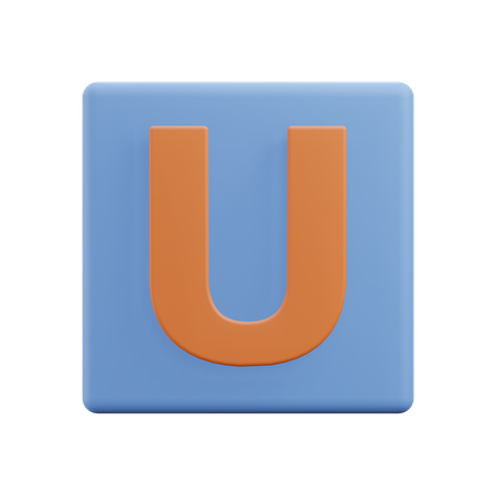 Buchstaben u  3D Icon