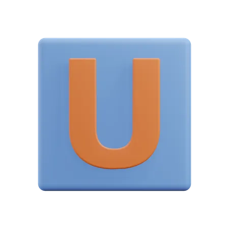 Buchstaben u  3D Icon