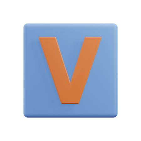 Buchstaben v  3D Icon