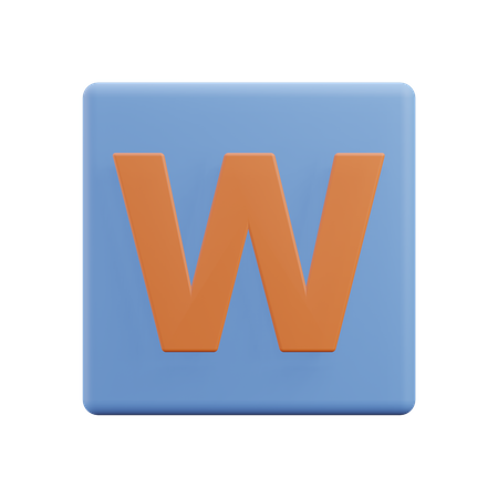 Buchstaben w  3D Icon