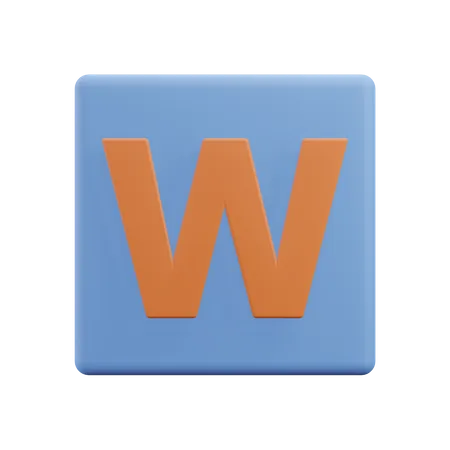 Buchstaben w  3D Icon