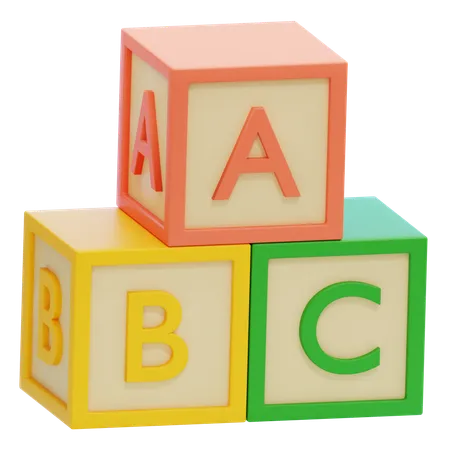 Buchstabenblock a b c  3D Icon