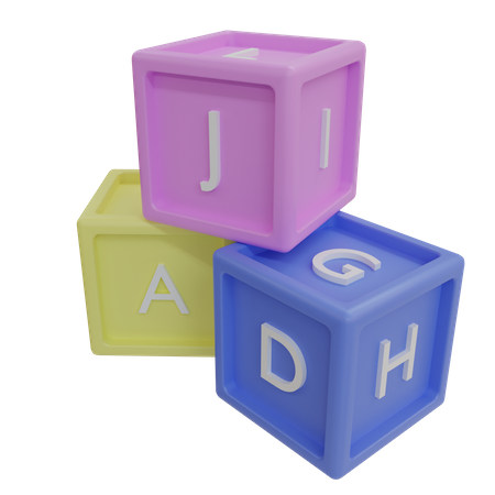 Buchstabenblöcke  3D Icon