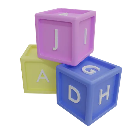 Buchstabenblöcke  3D Icon