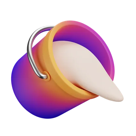 버킷  3D Icon