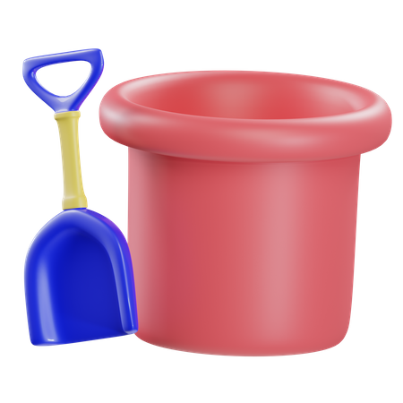 BUCKET AND SHOVEL  3D Icon