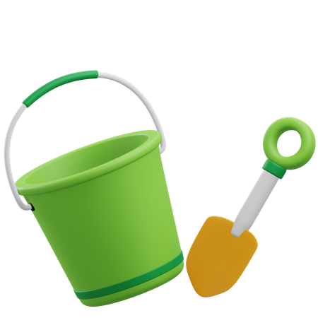 Bucket And Shovel  3D Icon