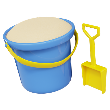 Bucket And Shovel  3D Icon