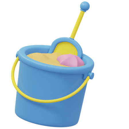 Bucket And Shovel  3D Illustration