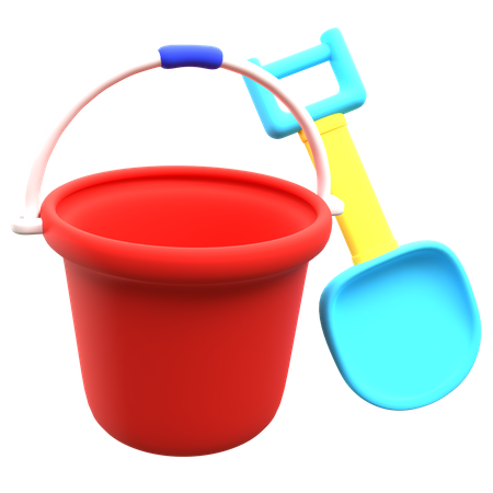 Bucket And Shovel  3D Illustration