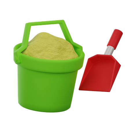 Bucket And Shovel  3D Illustration