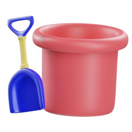 BUCKET AND SHOVEL  3D Icon